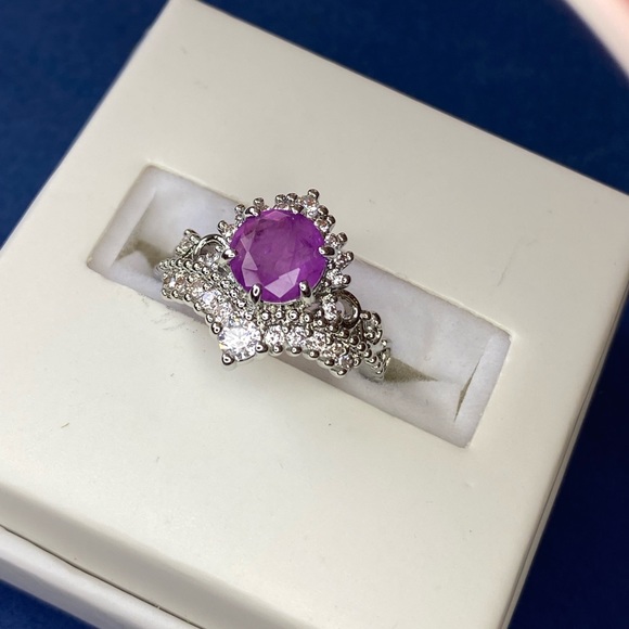 Natural Fusion Purple Quartz ring - Picture 8 of 15